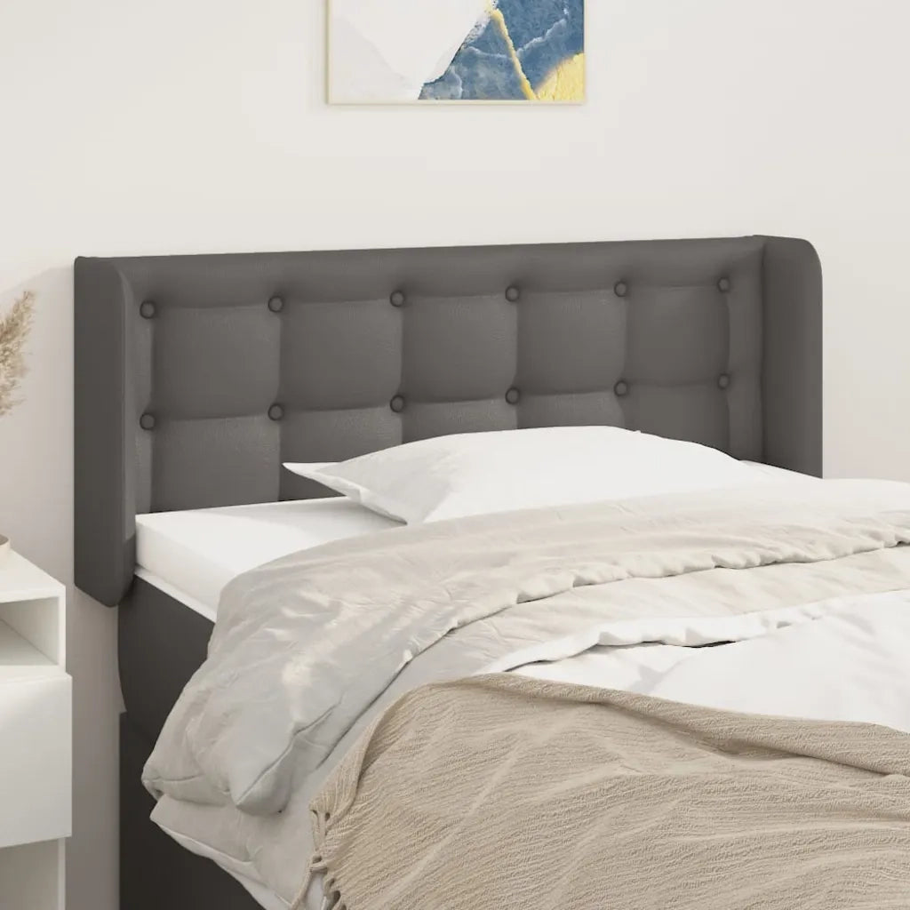 Testiera | Testata ad Orecchio Grigio 93x16x78/88 cm in Similpelle
