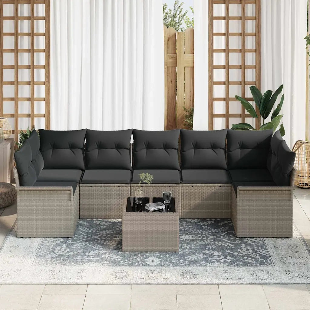 Set Divano da Giardino 8 pcs Grigio chiaro e grigio scuro 3353951