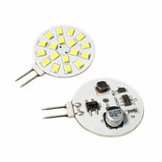 2 Pezzi Lampadina LED G4 Bispina 10V-30V DC AC 3W 12V e 24V Bianco Caldo 3000K 18 SMD 2835 D28mm