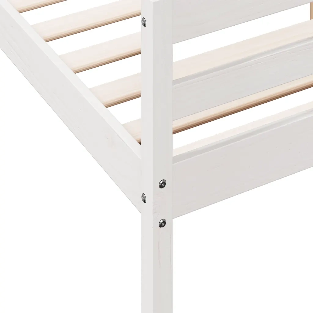 Letto senza Materasso-Struttura Letto Bianco 140x200 cm Legno Massello di Pino 897836