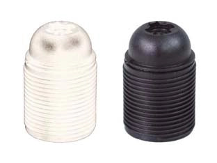 PORTALAMPADA E27 TERMOPLASTICO FILETTATO- - colore nero - 10 pezzi