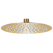 Soffione doccia a pioggia soffione doccia a spruzzo doccetta accessorio da bagno acciaio inox rotondo 20 cm oro 02_0002085
