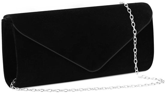 Tas a catena con chiusura a mano, borsa da spalla elegante con avvolgimento a catena per donna, tasca per oggetti personalizzata per matrimonio, festa e tempo libero (nero)