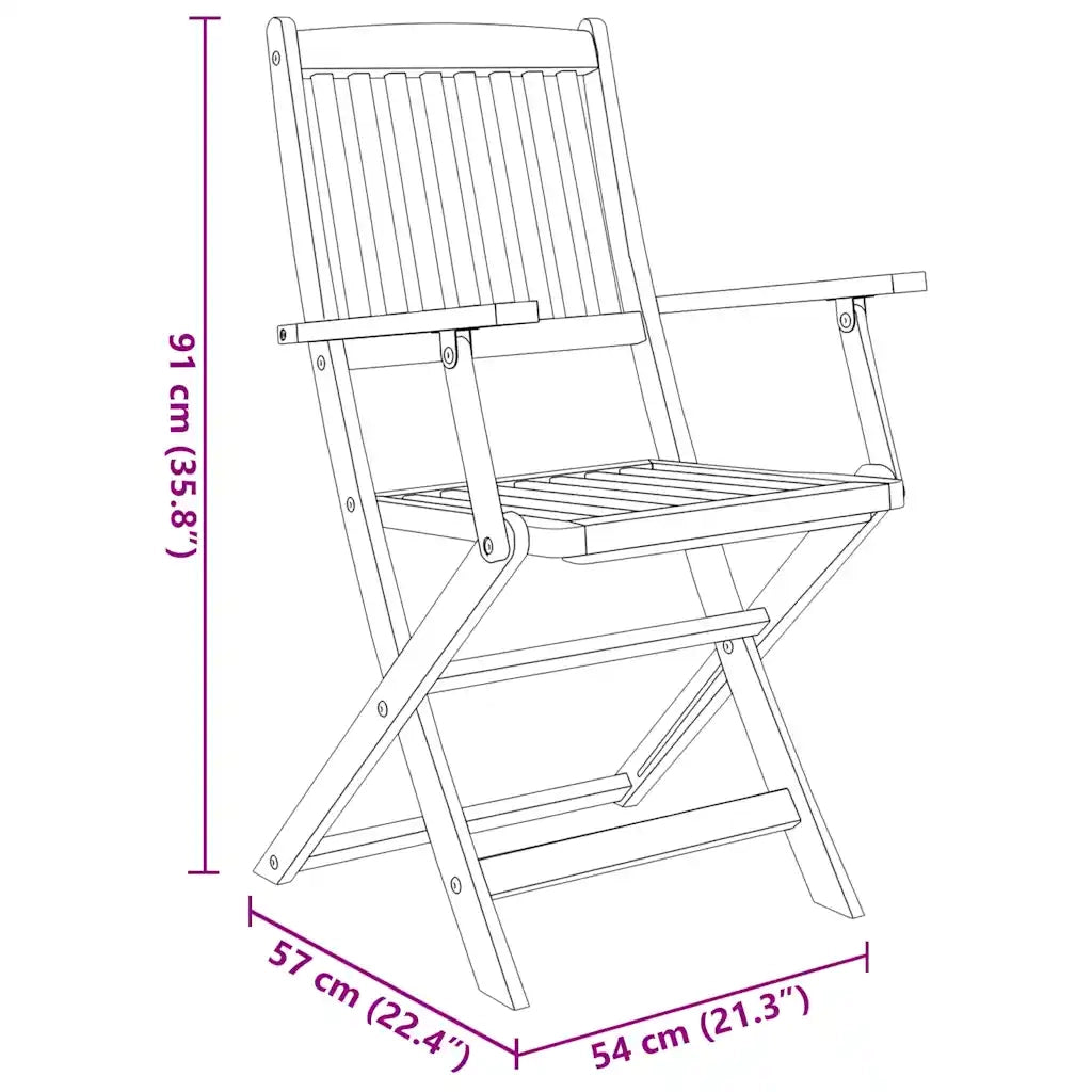 Set da Pranzo da Giardino 5 pz in Legno Massello di Acacia 44056