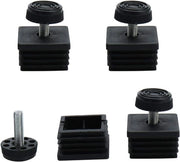 Set di 2 livelline a pedana di 30x30 mm per tubi quadrati - Regolazione livellatrice 30x30xM8+50 - 4 Set - Per il livellamento di mobili con precisione