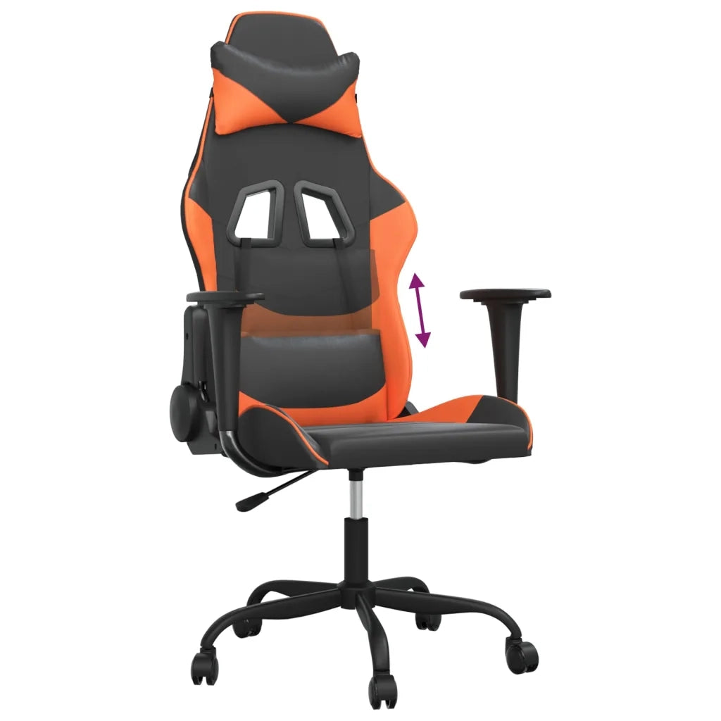 Sedia da Gaming | Sedia da e-sports Nero e Arancione in Similpelle
