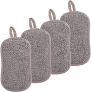 Set di Spugne per la Cucina Allettanti Plus 4 pezzi 16,5 x 9,5 cm con Microfibra per una Pulizia Profonda del Terriccio e dei Capelli.