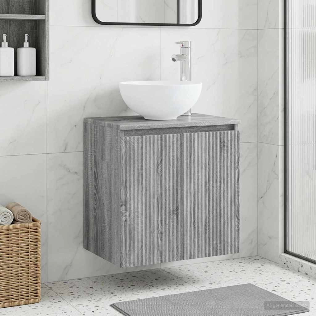 Mobile Lavabo da Parete Sonoma grigio 49,5 x 35 x 63 cm 890388