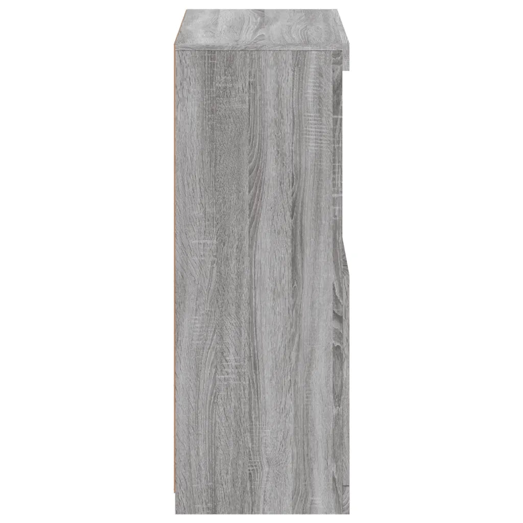 Mobiletto laterale dal design moderno con illuminazione a LED 60,5 x 37 x 100 cm realizzato in legno composito Sonoma grigio 02_0049361