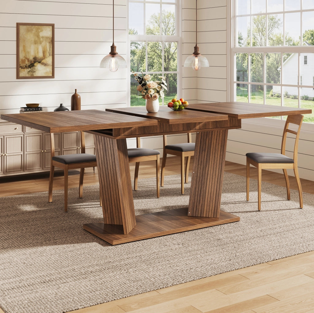 Tavolo da pranzo allungabile 120-160x80 cm marrone scuro