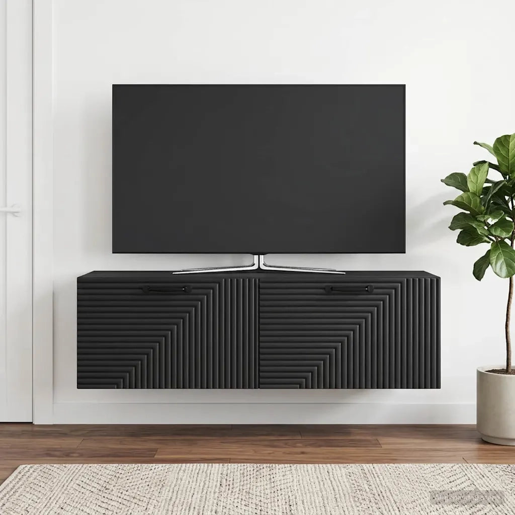Mobile Porta TV da Muro Montaggio a parete Nero 98 x 31 x 30 cm 898726