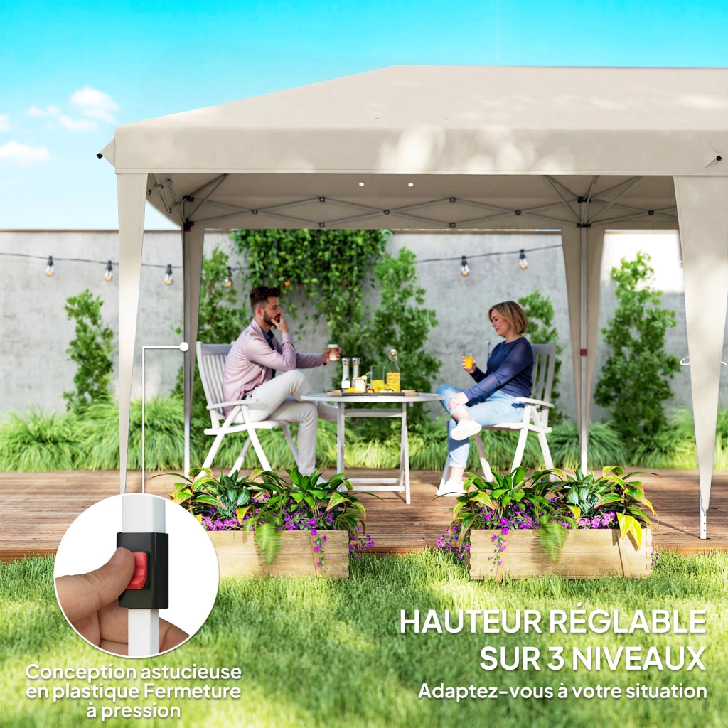 Tonnelle da giardino pieghevole 6x3m con paraventi UV ¨C zephmum ¨C beige