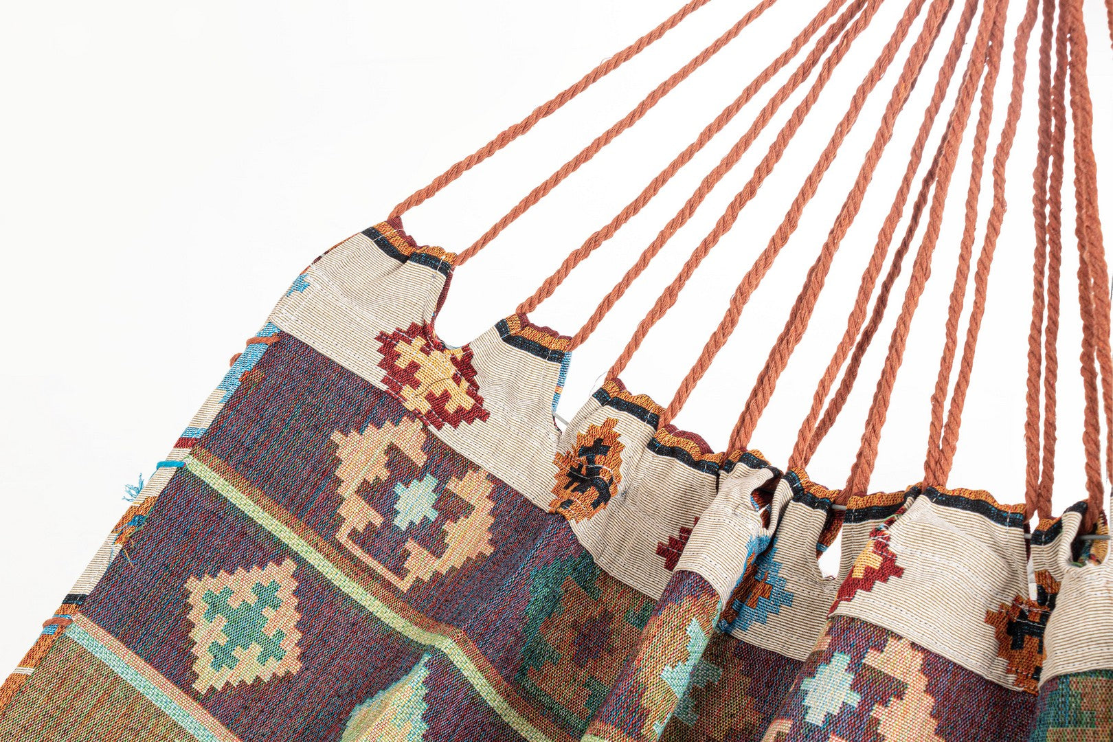 Amaca da Giardino 200x96 cm in Poli-Cotone Santander Azzurro-Beige