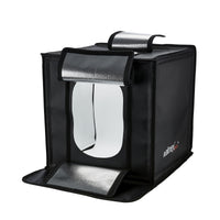 Walimex Pro Cubo di ripresa pronto all'uso (43 x 43 x 43 cm con illuminazione a LED, inclusi inserti per scanalature e diffusore) nero