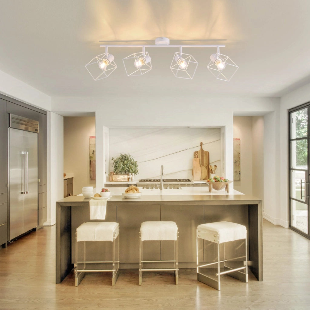 ZMH Faretto da soffitto 4 fiamme orientabile 350° lampada da soffitto vintage in metallo soggiorno