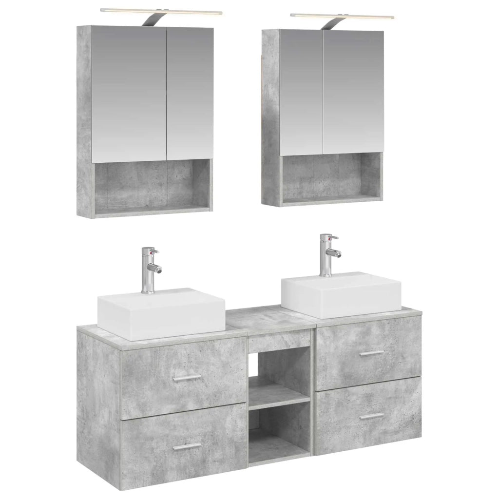 Set di mobili per il bagno 5 pcs Grigio Cemento 3406802