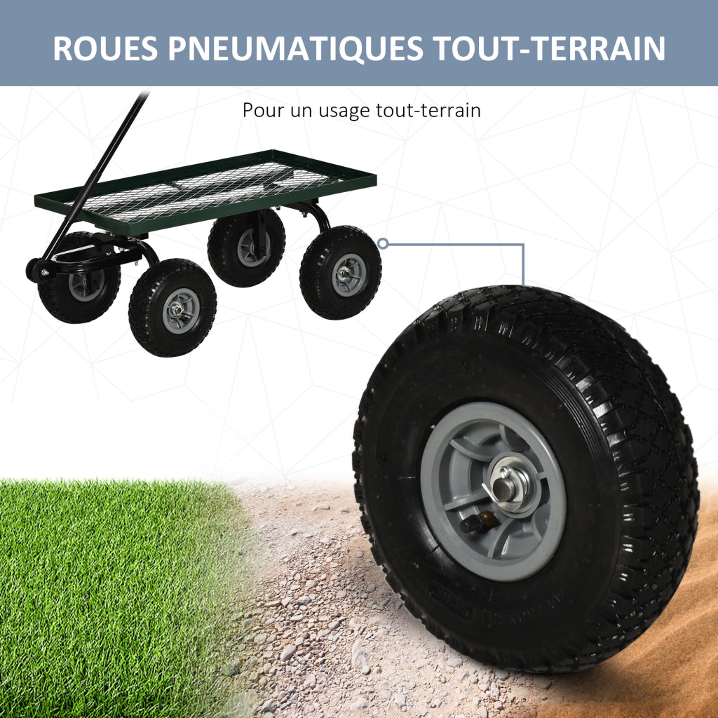 Carriola Giardino 4 Ruote ¨C zephmum ¨C Verde 94x48.5x100 cm