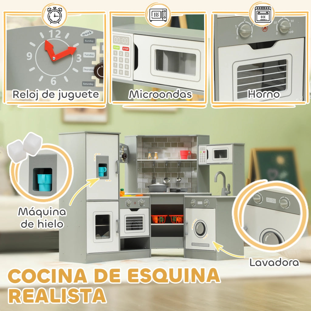 Casetta da Cucina per Bambini con Accessori ¨C Minimal ¨C Grigio
