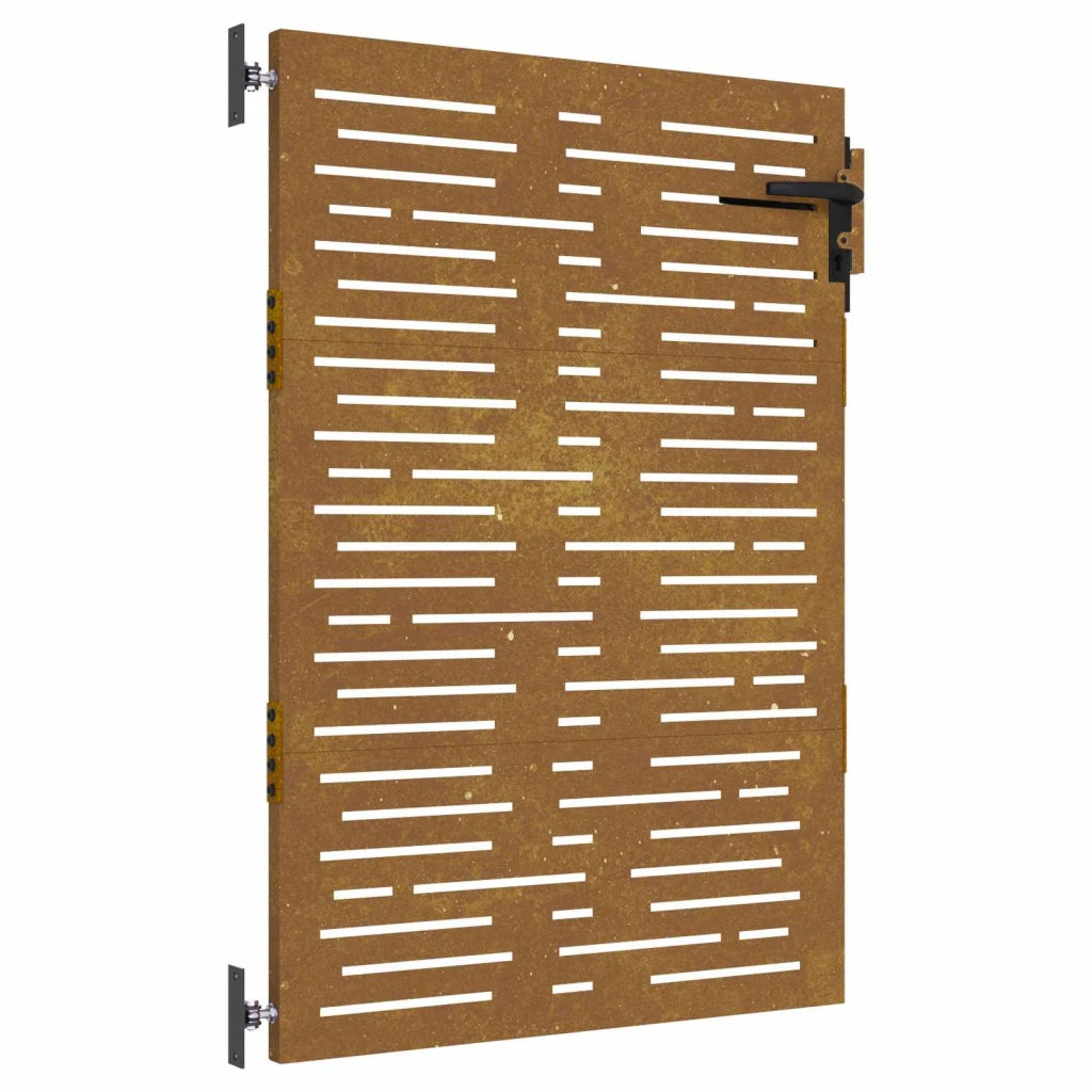 Cancello da giardino 85x150 cm in acciaio Corten design quadrato 153247