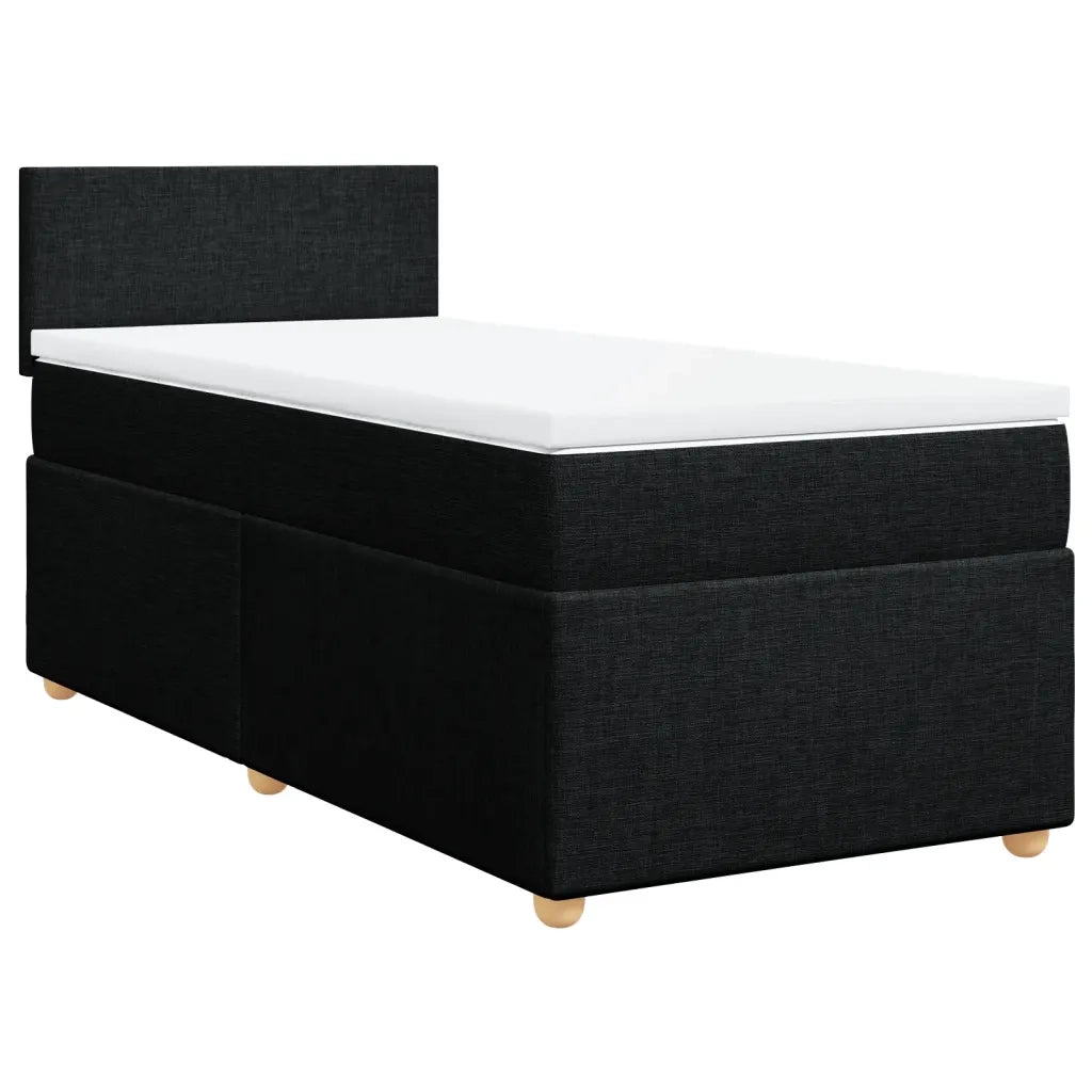 Giroletto a Molle con Materasso Nero 100x200 cm in Tessuto