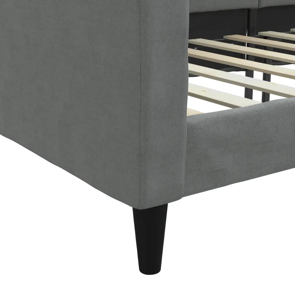 Letto da Giorno Grigio Scuro 100x200 cm in Tessuto 353989