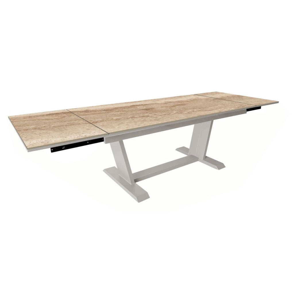 SINED Tavolo Allungabile 180-280 cm Crema Praline in Alluminio e Kedra Ceramica