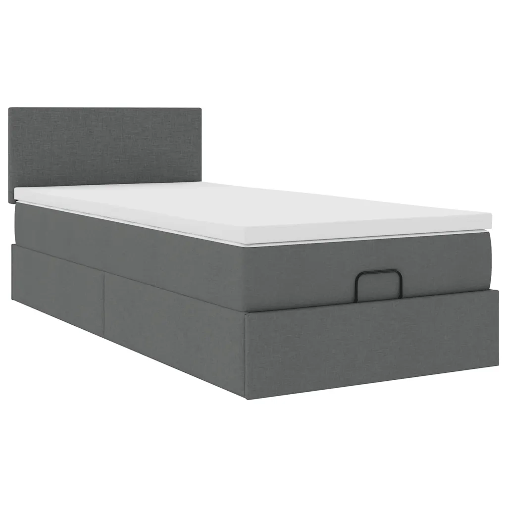 Struttura Letto Pouf con Materasso 100x200 cm in Tessuto