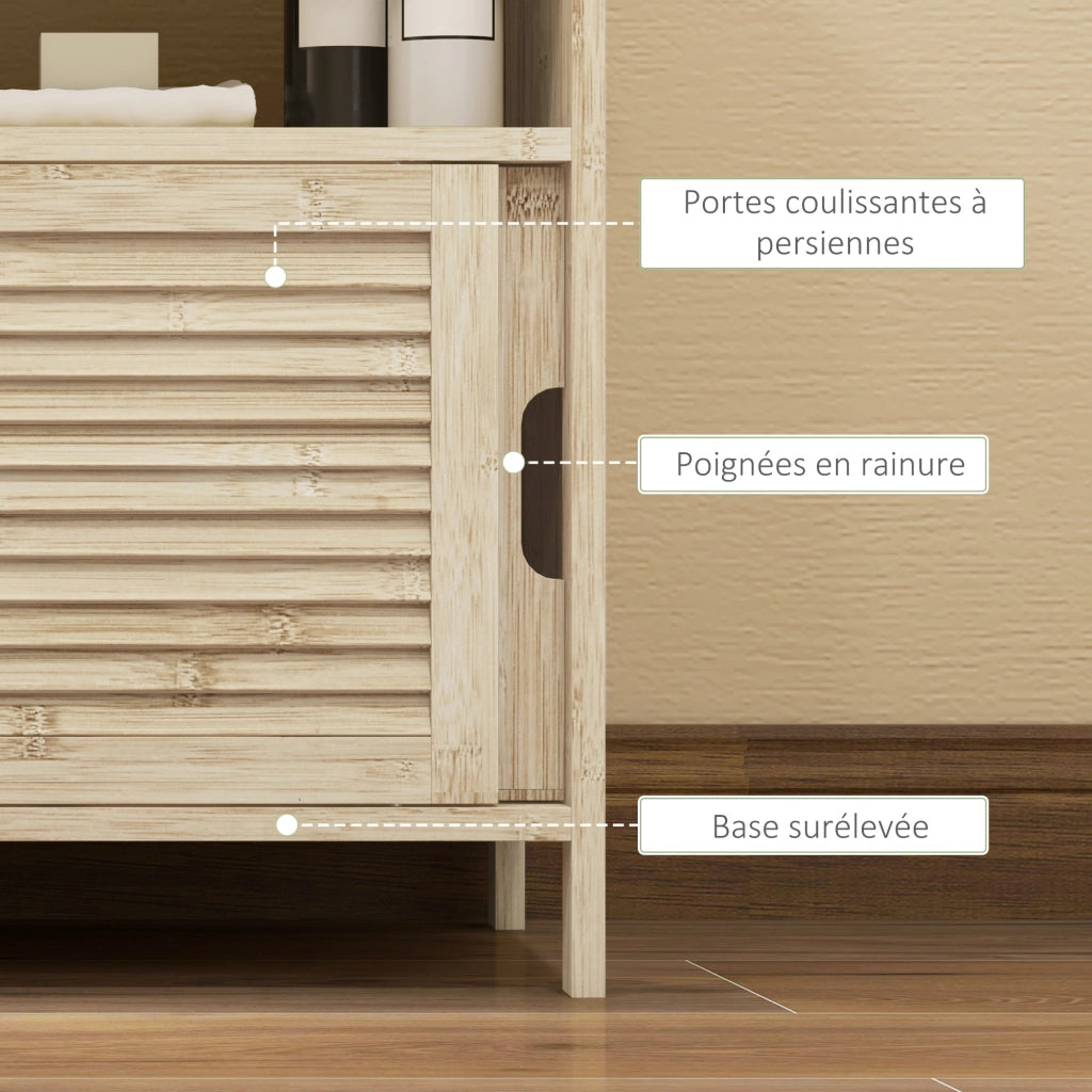 Mobile Sottolavabo in Bamb¨´ con 2 Ante ¨C Minimal ¨C 60x30x60 cm