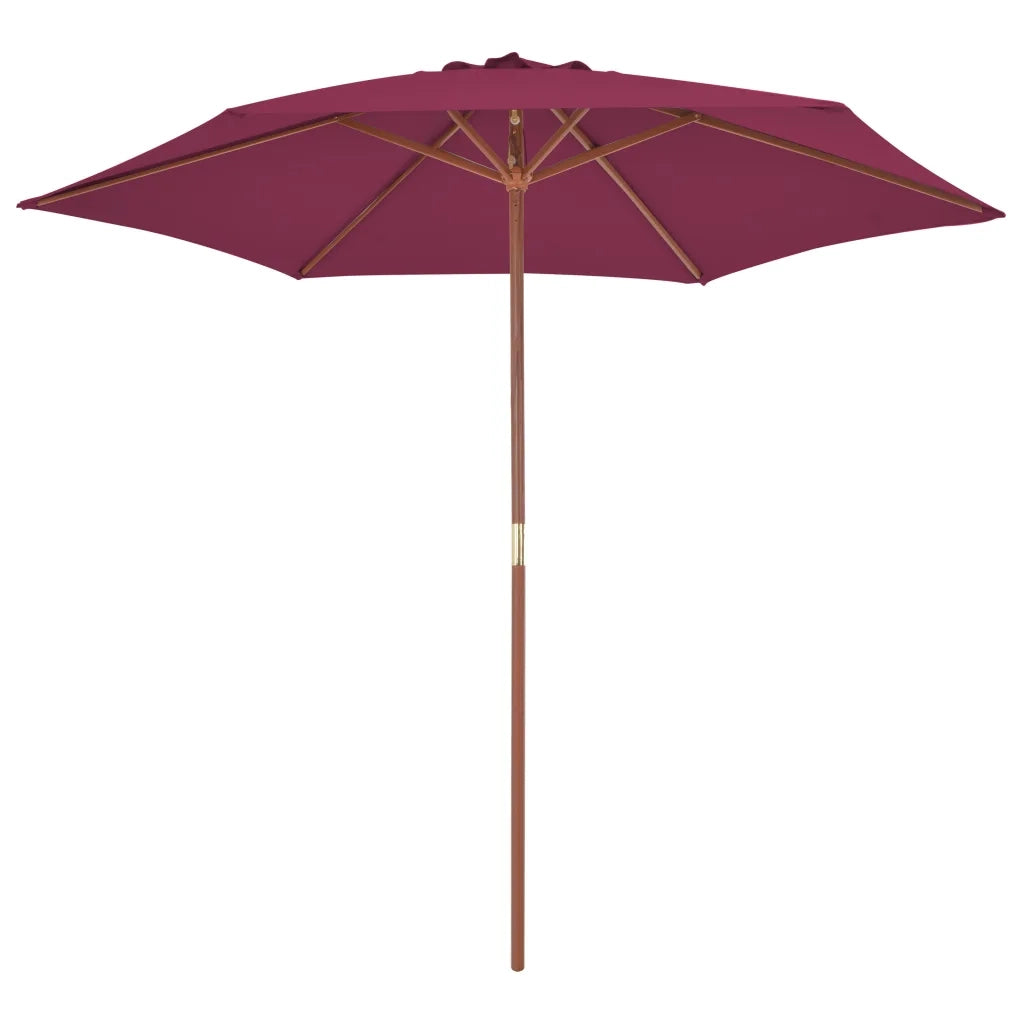 Ombrellone da Esterni-Ombrello da giardino con Palo in Legno 270 cm Rosso Bordeaux