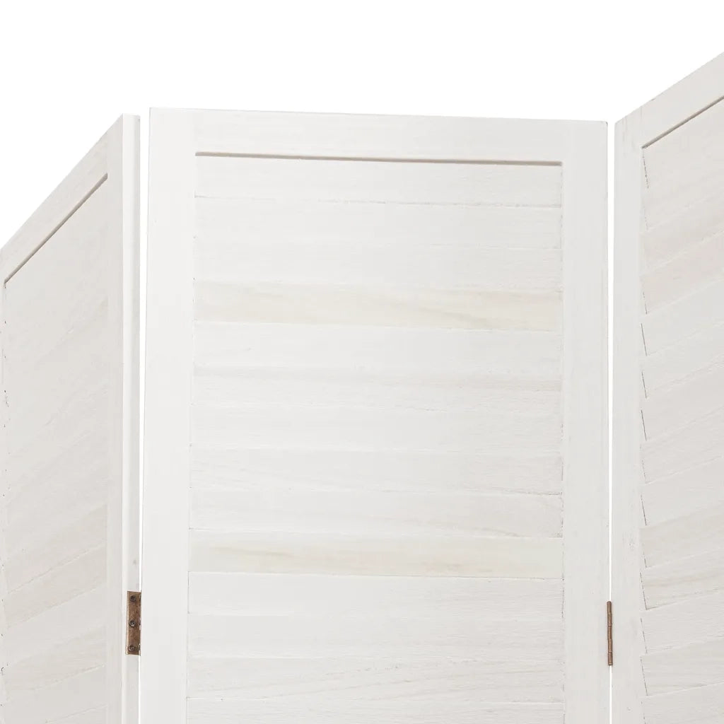 Divisorio Ambienti 6Pannelli Bianco Legno Massello di Paulownia 358844