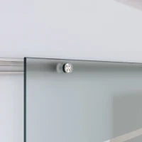 Porta Scorrevole Interna in Vetro Smerigliato e Satinato con Binario B3 in Alluminio per Bagno Cucina Studio Vetro 205x 90x 0,8cm