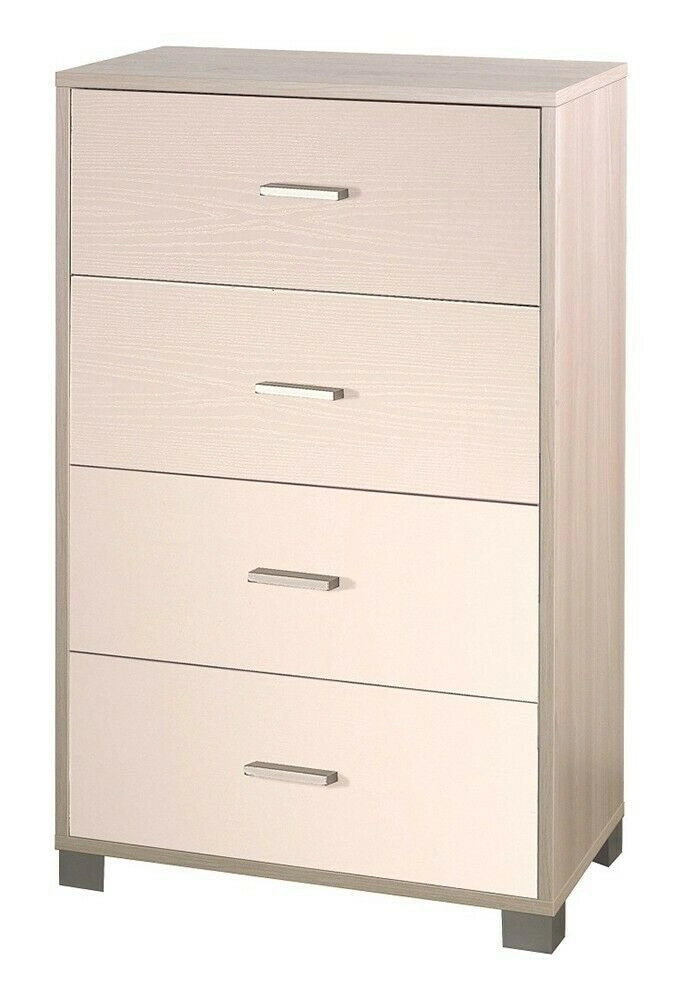 KIT MOBILE CASSETTIERA 4 POSTI H112 L70 P41 Cm STRUTTURA OLMO FRONTALE BIANCO FIAMMATO SARMOG 774k