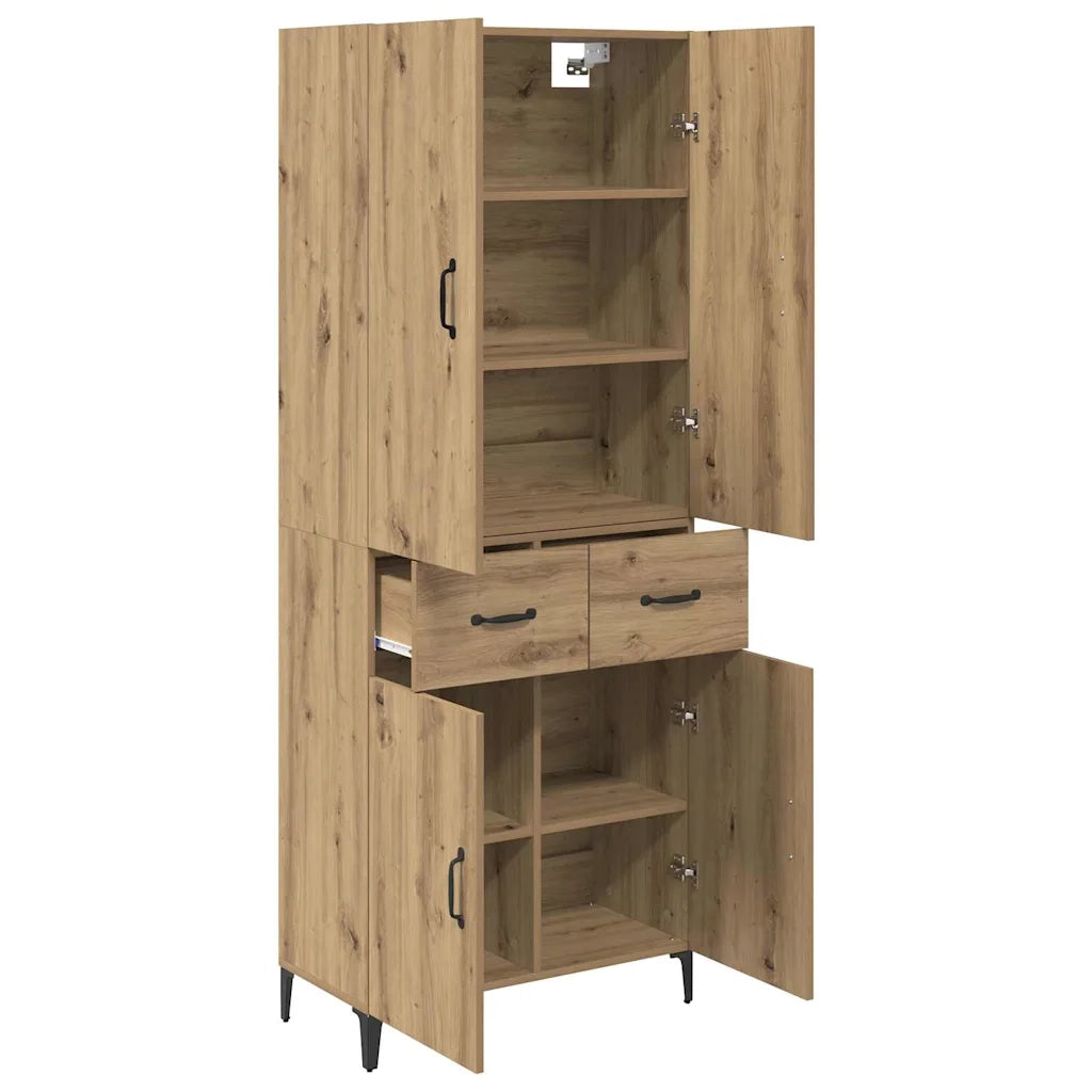 Credenza | Madia | Buffet da pranzo | Armadio da pranzo con cassetto Rovere artigianale 69,5 x 34 x 180 cm
