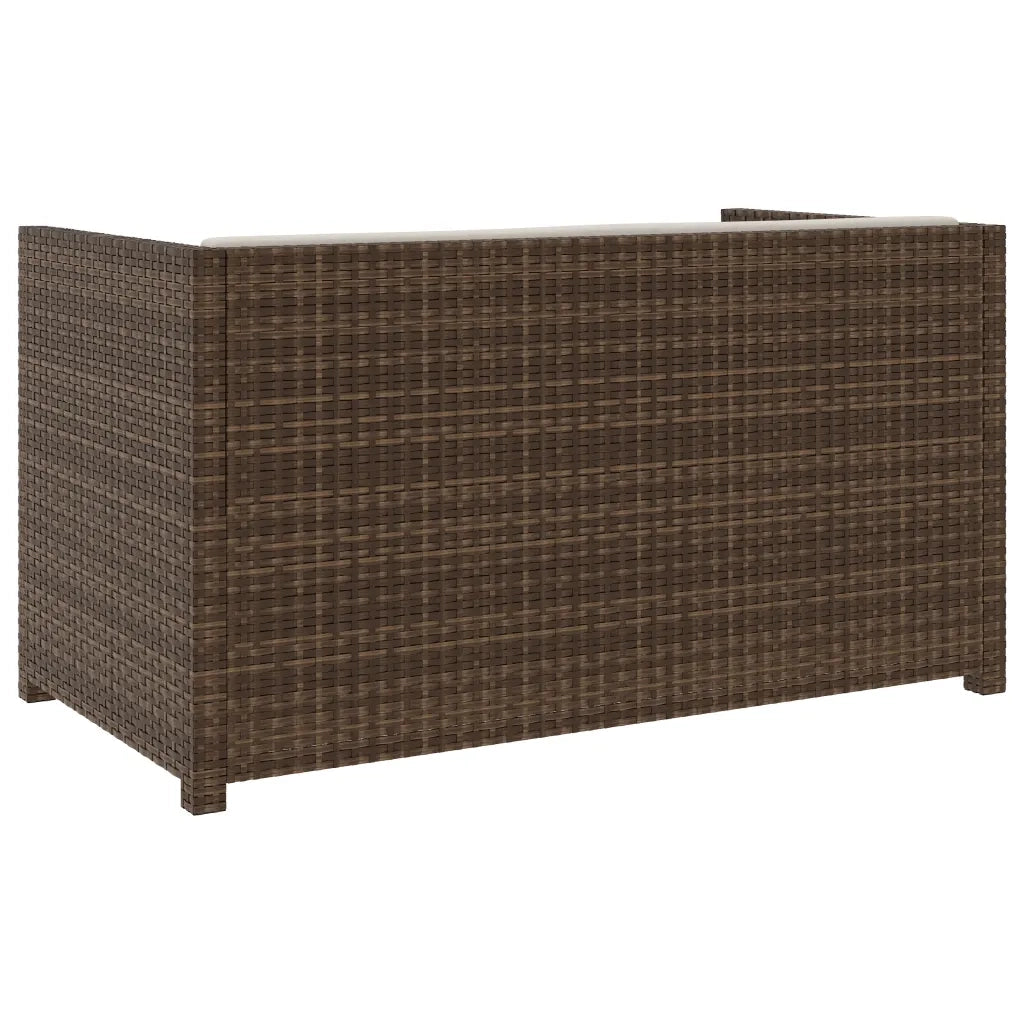 Set Divani da Giardino 5 pz con Cuscini in Polyrattan Marrone cod mxl 34555