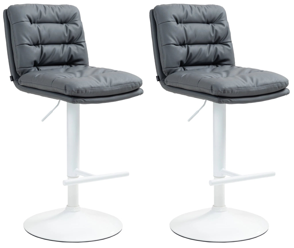 Set di 2 sgabelli da bar Damar in ecopelle bianca 4