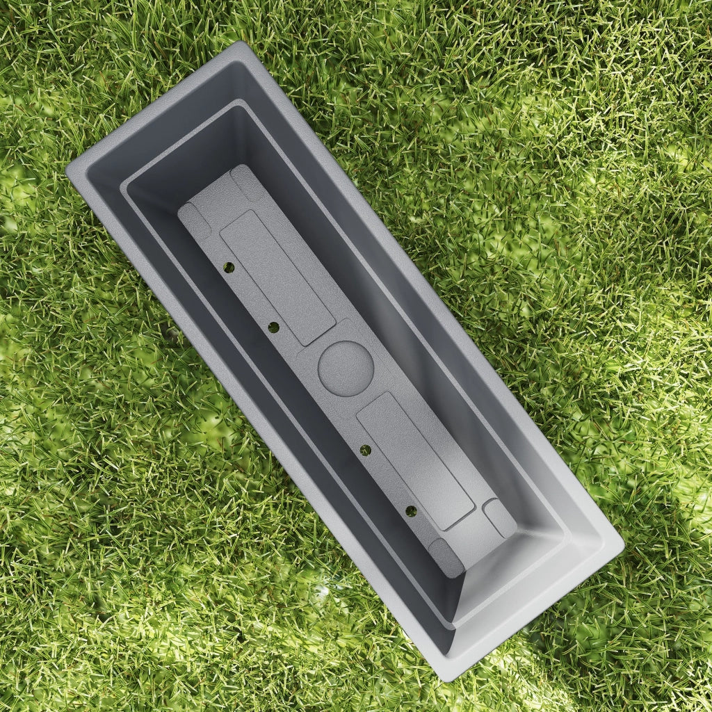 Set da 5 vasi da esterno impilabili in plastica, grigio, 59 x 21 x 16 cm, per interno ed esterno