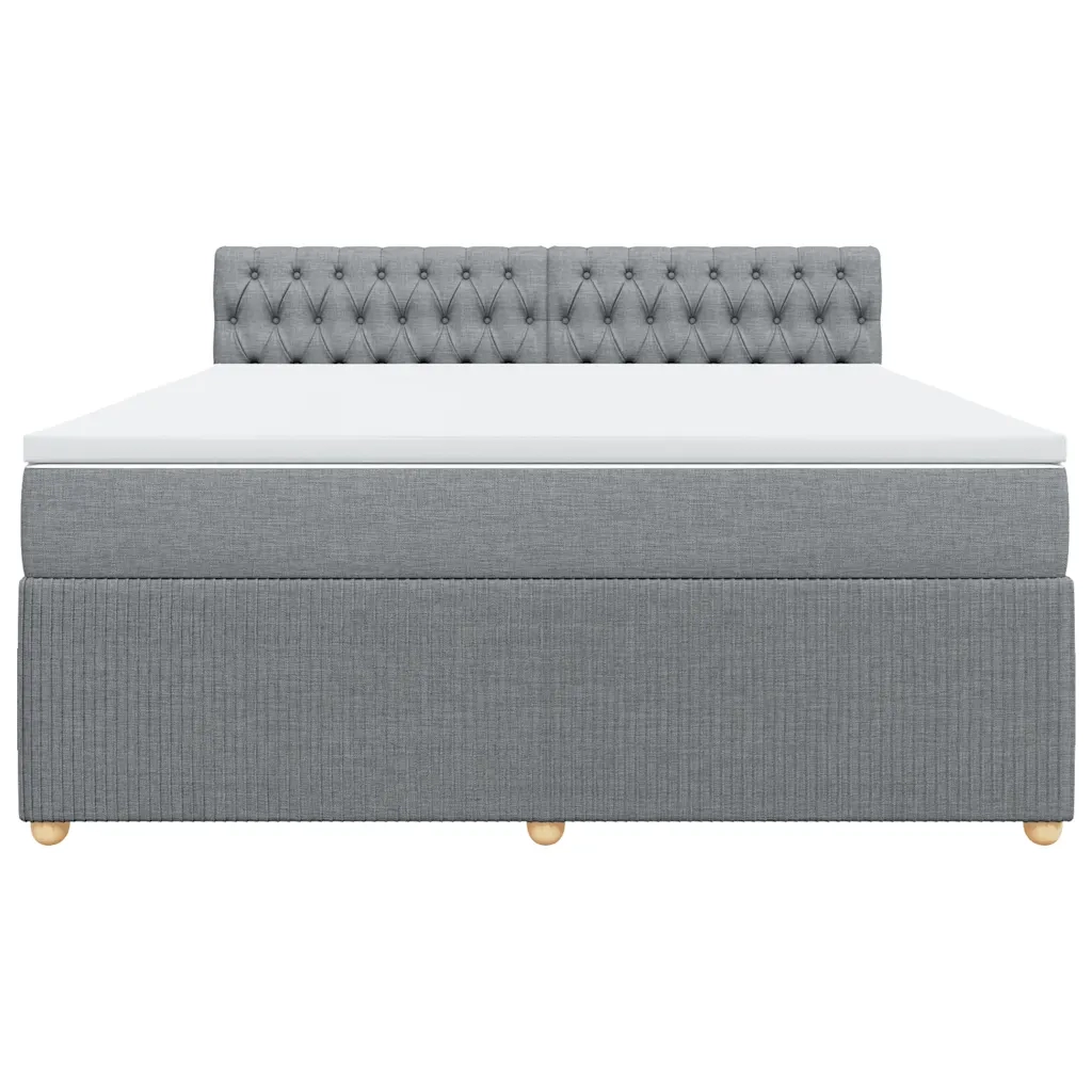 Giroletto a Molle con Materasso Grigio Chiaro180x200 cm Tessuto