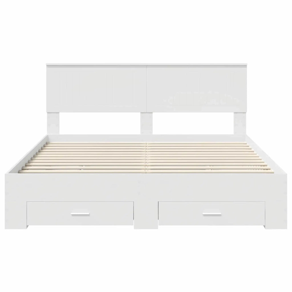 Struttura del letto Bianco 160 x 200 cm Legno multistrato