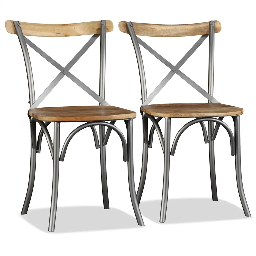 Sedie da Pranzo 2 pz in Legno Massello di Mango 244592