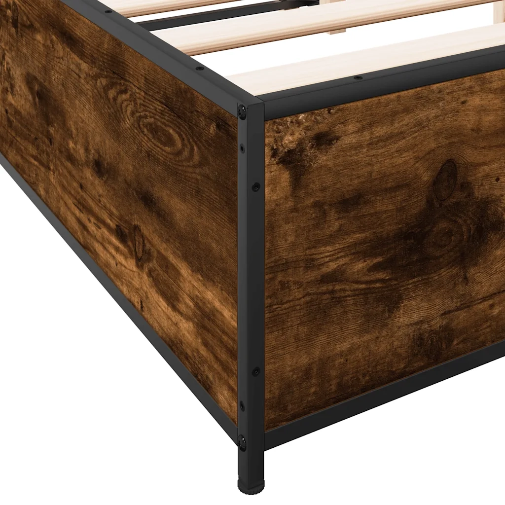 Giroletto-Struttura Letto Rovere Fumo 135x190 cm in Legno Multistrato Metallo 511109