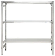 SCAFFALE ALIMENTARE IN ACCIAIO INOX con ripiani lisci ad incastro cm. 200x30x150h