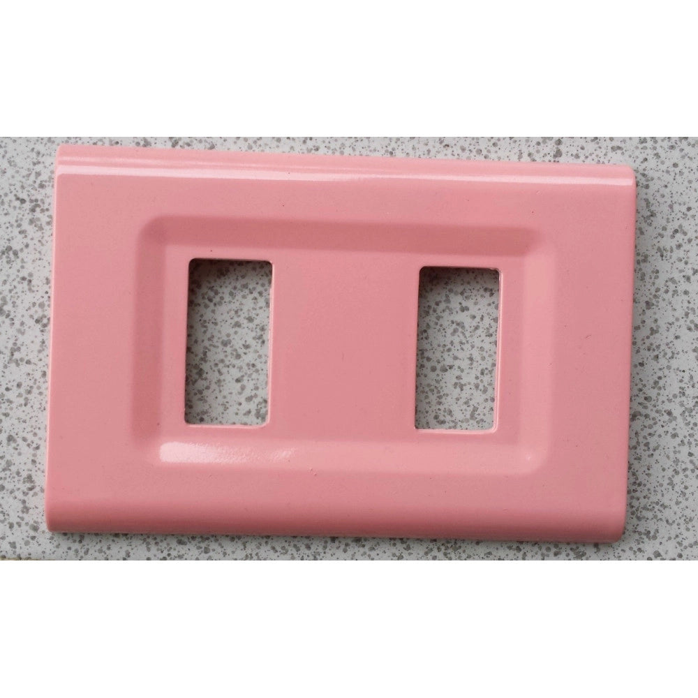 Trade Shop - Placchette Placche In Abs Serie Magic Elite Bticino Compatibili Color Copriprese - Rosa -2 Fori     -