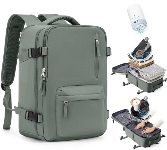 Borsa a vuoto per viaggiatore con sistema di compressione per viaggi aerei, borsa a vuoto per viaggi con compressore impermeabile per uomo