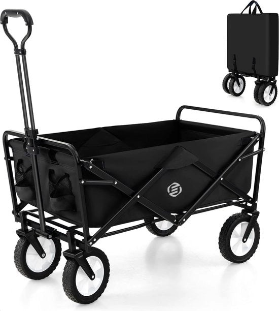 Carrello Portatile Opaco - Carrello da Spiaggia - Carrello con Ruote - Carrello con Multipli Livelli - Carrello con Ruote Sterzo