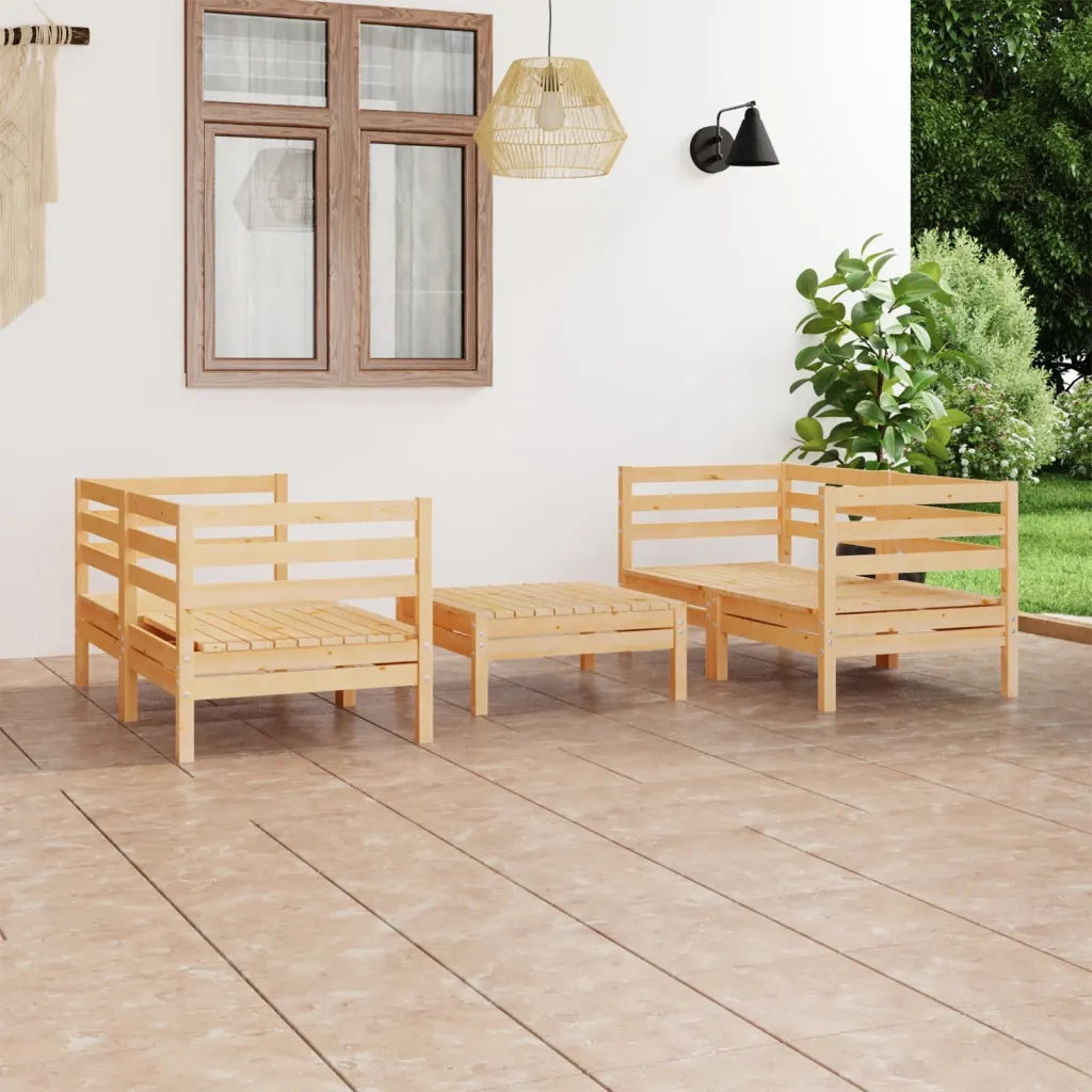 Set Divani da Giardino 5 pz in Legno Massello di Pino 3082397