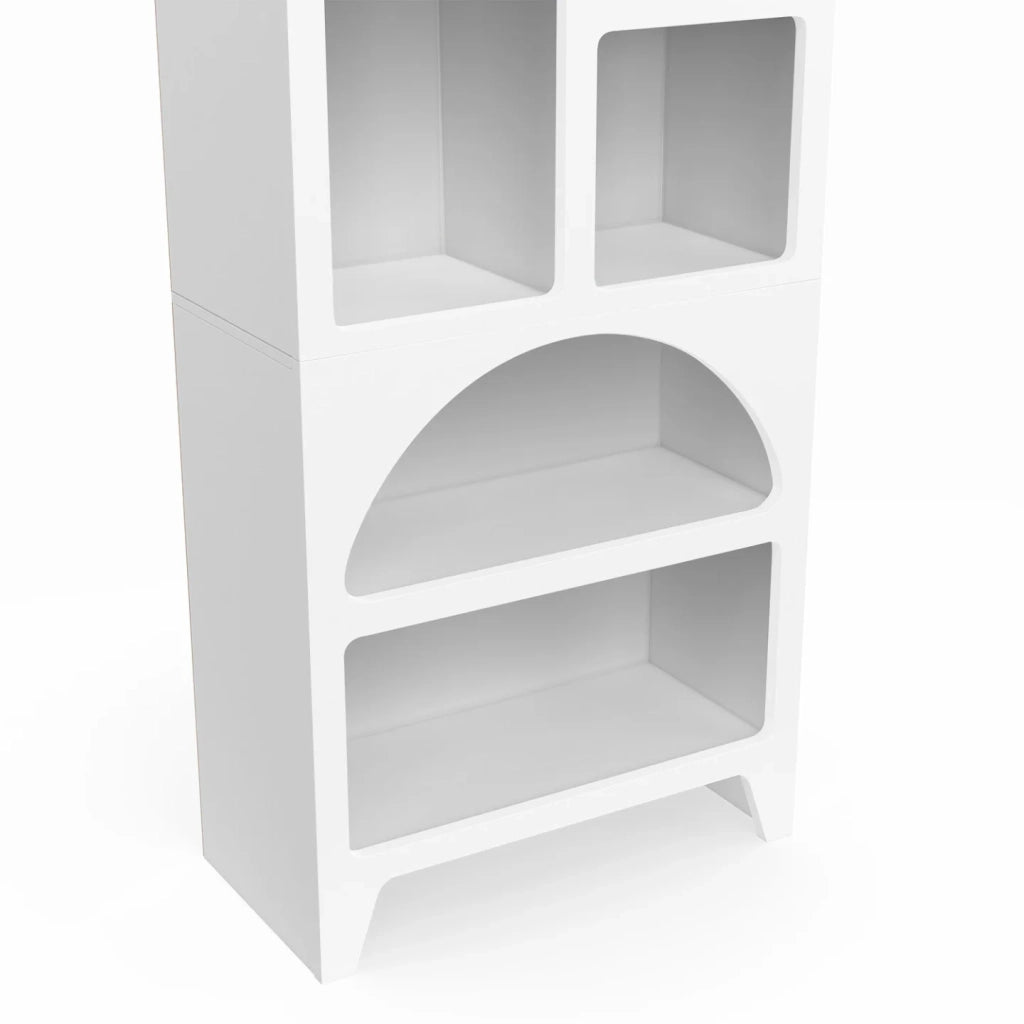 IDMarket - Libreria organica ALESIA con 6 scomparti in legno bianco