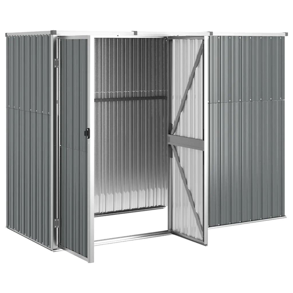 Capanno per Attrezzi Grigio 225x89x161 cm Acciaio Zincato