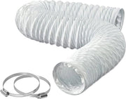 Serpentina di scarico flessibile in PVC Ø 153mm lunghezza 25m per aria condizionata asciugatrice e aspirapolvere bianca con viti