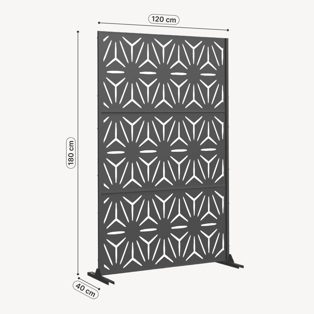 Pannello Divisorio Kilsturd in Acciaio Zincato con Motivo Decorativo 180x120 cm - Antracite casa.pro