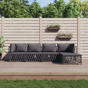 Set Salotto da Giardino 5 pz con Cuscini in Acciaio Antracitecod mxl 124516